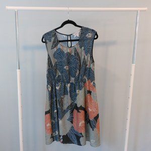 Pink Martini Pink and Blue Floral Dress - Size Large